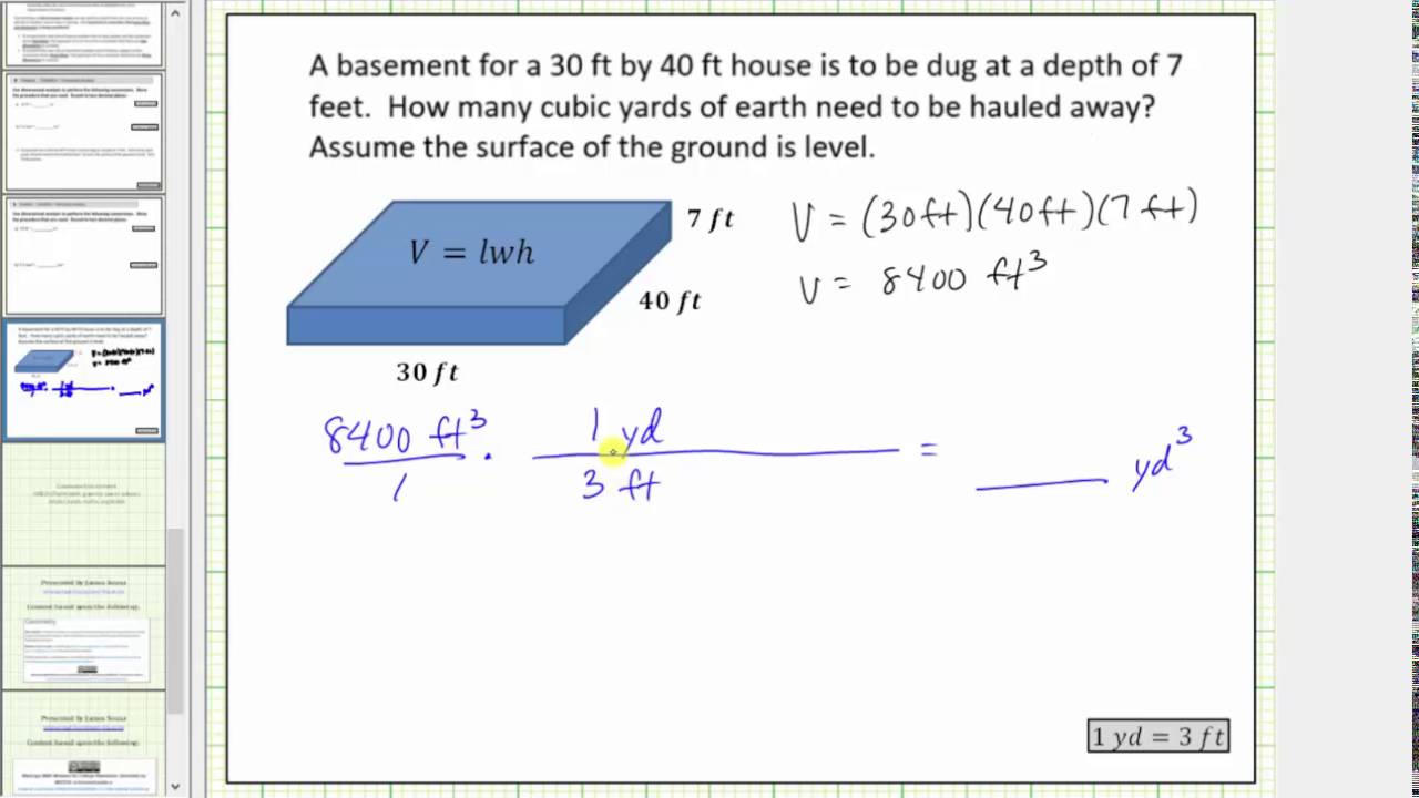 how to calculate cubic yards